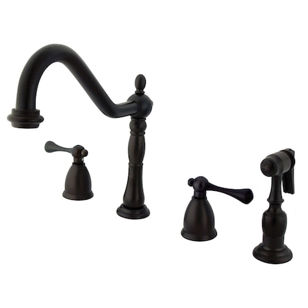 Kingston Brass Widespread Kitchen Faucet, Oil Rubbed Bronze KB1795BLBS